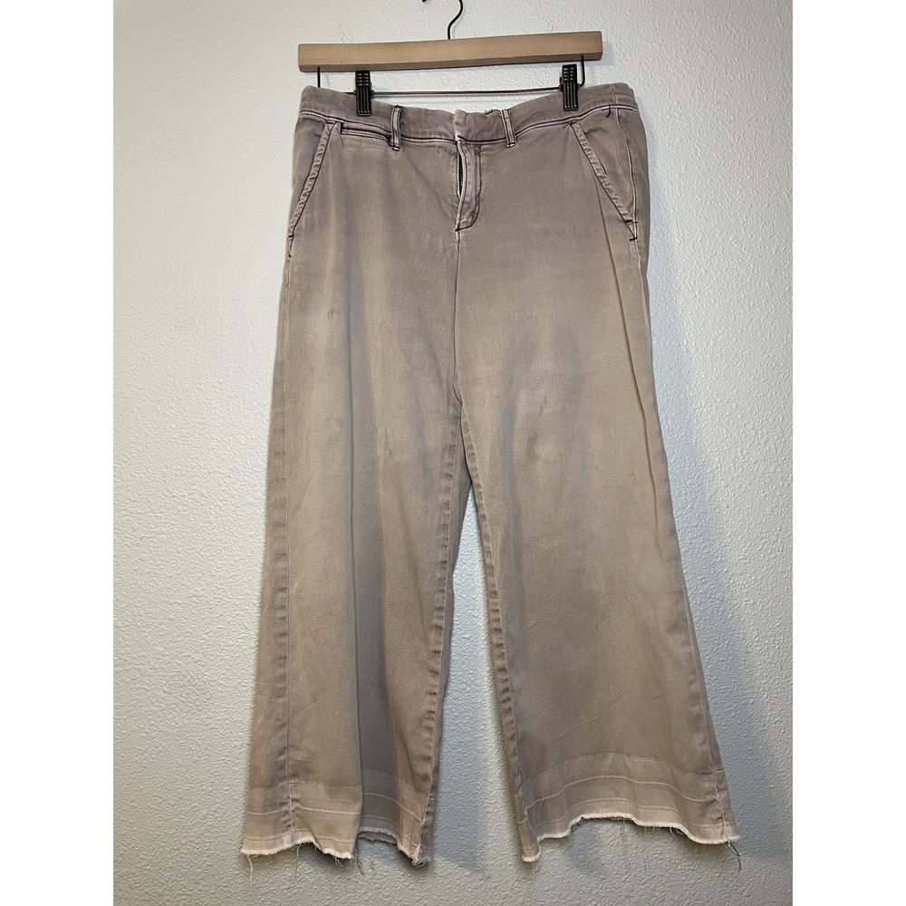 Pilcro and the letterpress Pants Hyphen Raw Hems Wide Leg Size 29